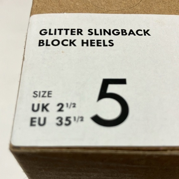 J.Crew Glitter Slingback Block Heels size 5 Silver NIB - Picture 8 of 11